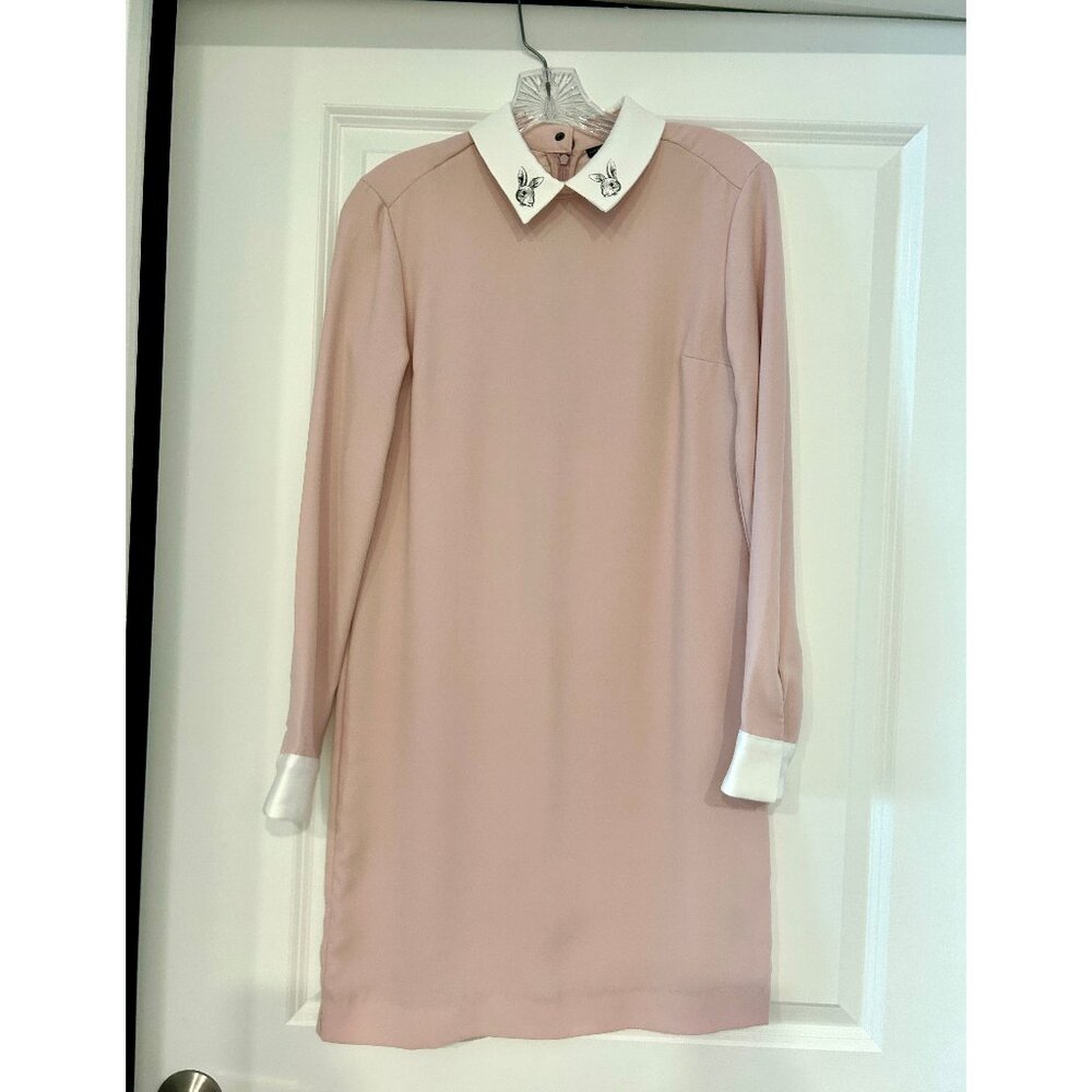 Target Victoria Beckham Pink Rabbit Collared Dress XS